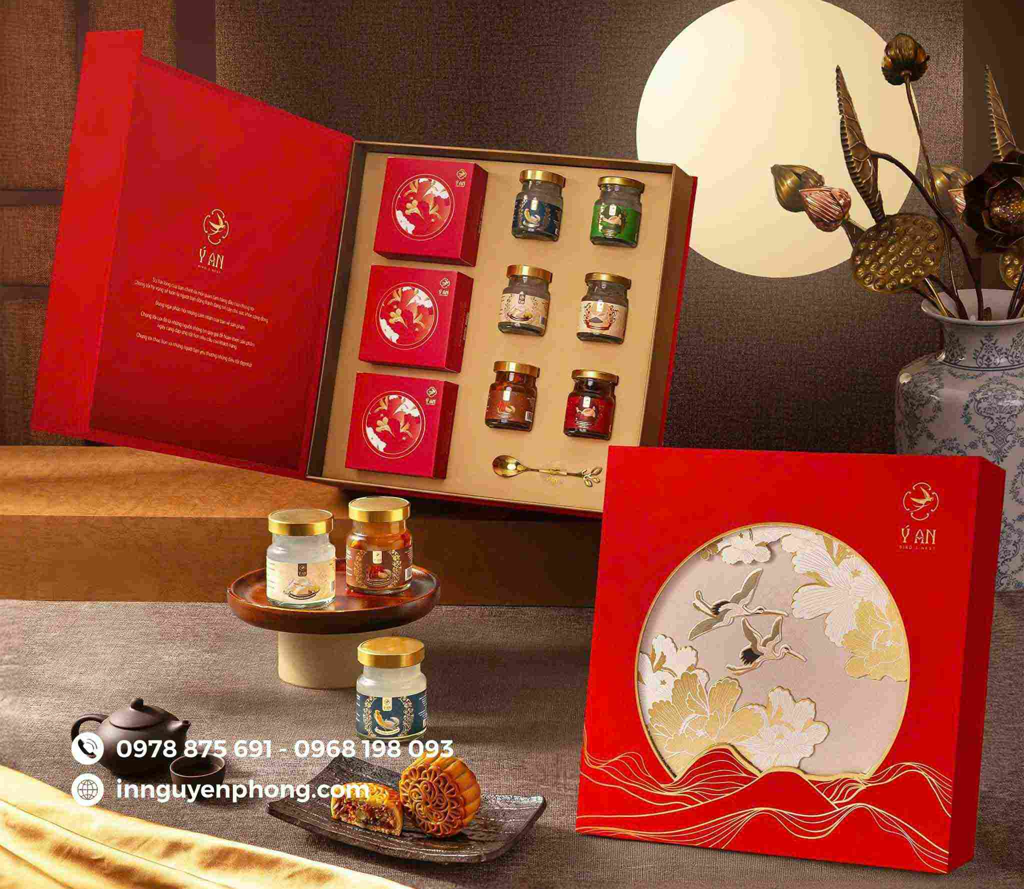 Mẫu hộp cứng kiểu âm dương cao cấp đựng bánh trung thu 